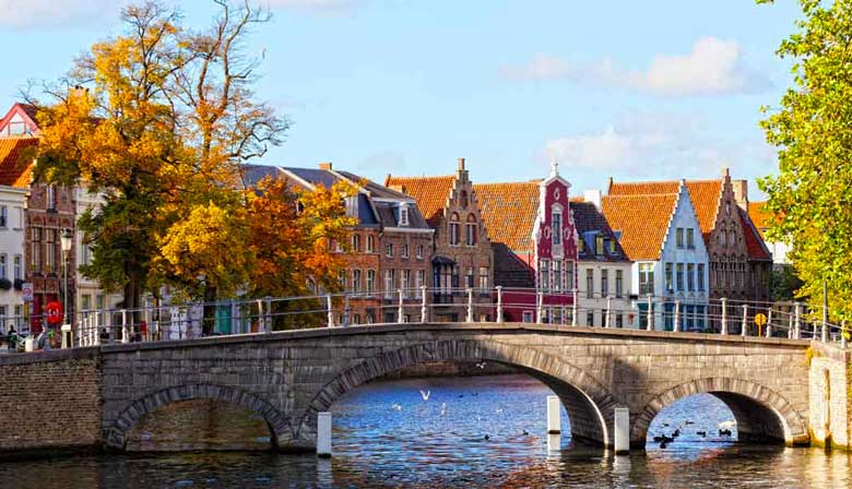 Bridge over the canal in Bruges