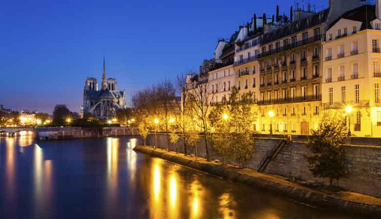 Seine river by night