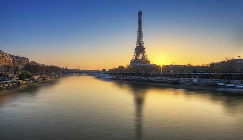 Eiffel Tower at sunset