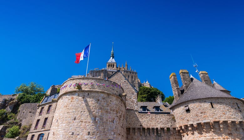 Fortaleza del Mont Saint Michel en Normandía