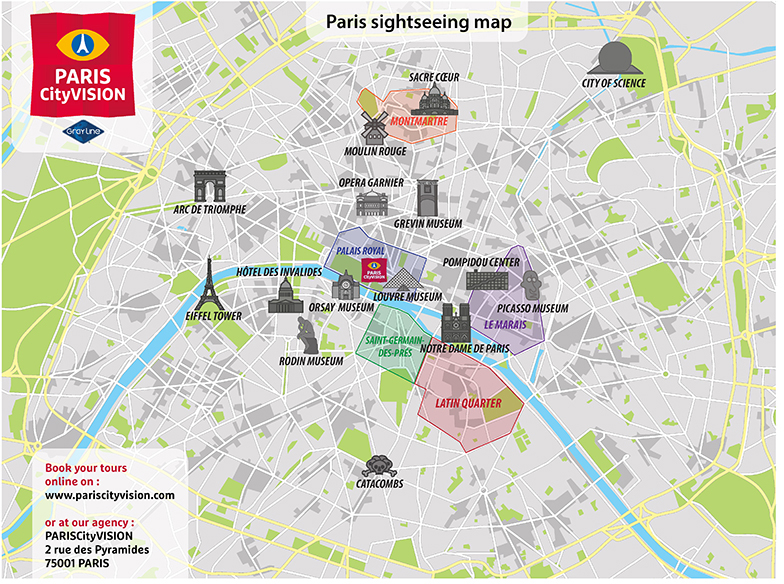 tourist paris map france