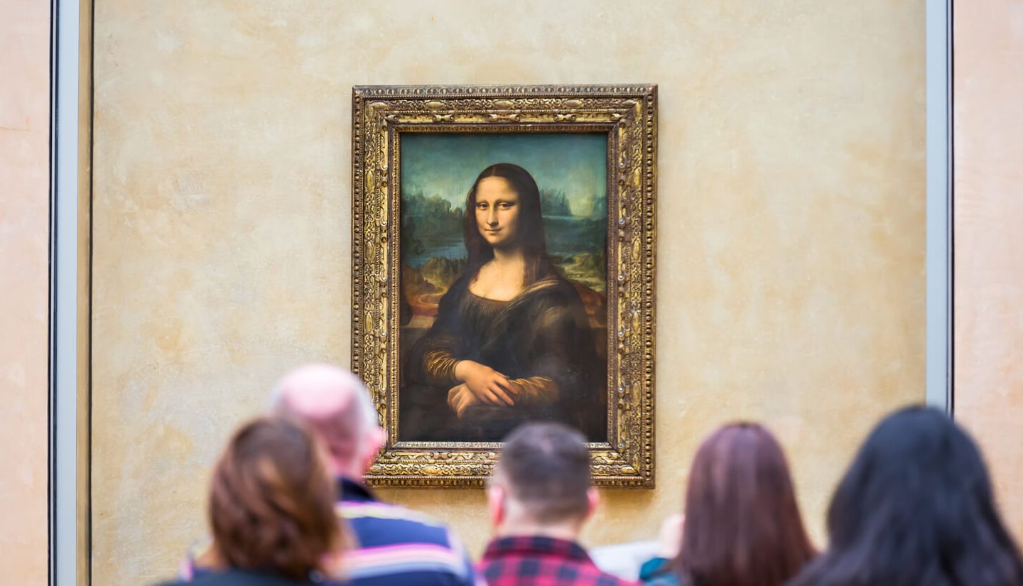 Entrance to the Louvre museum with access to Mona Lisa painting (reserved access)