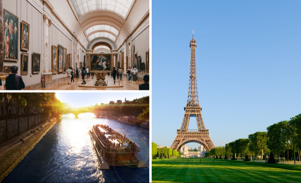 Zugang zum Louvre-Museum und zum Eiffelturm mit reserviertem Zugang und Kreuzfahrtticket