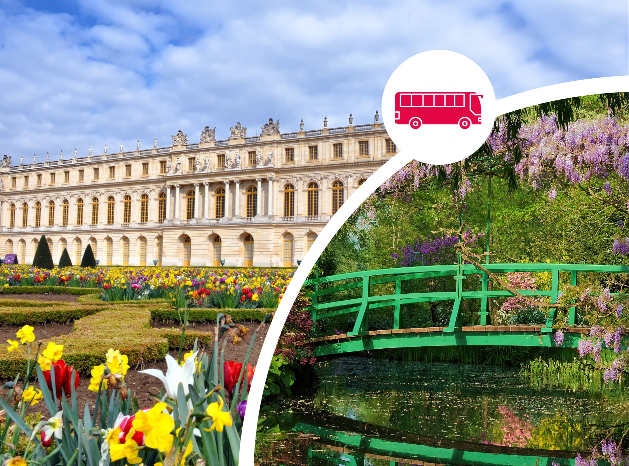 Visita guiada em pequenos grupos aos jardins de Monet e Versailles salto de fila bilhete sem fila