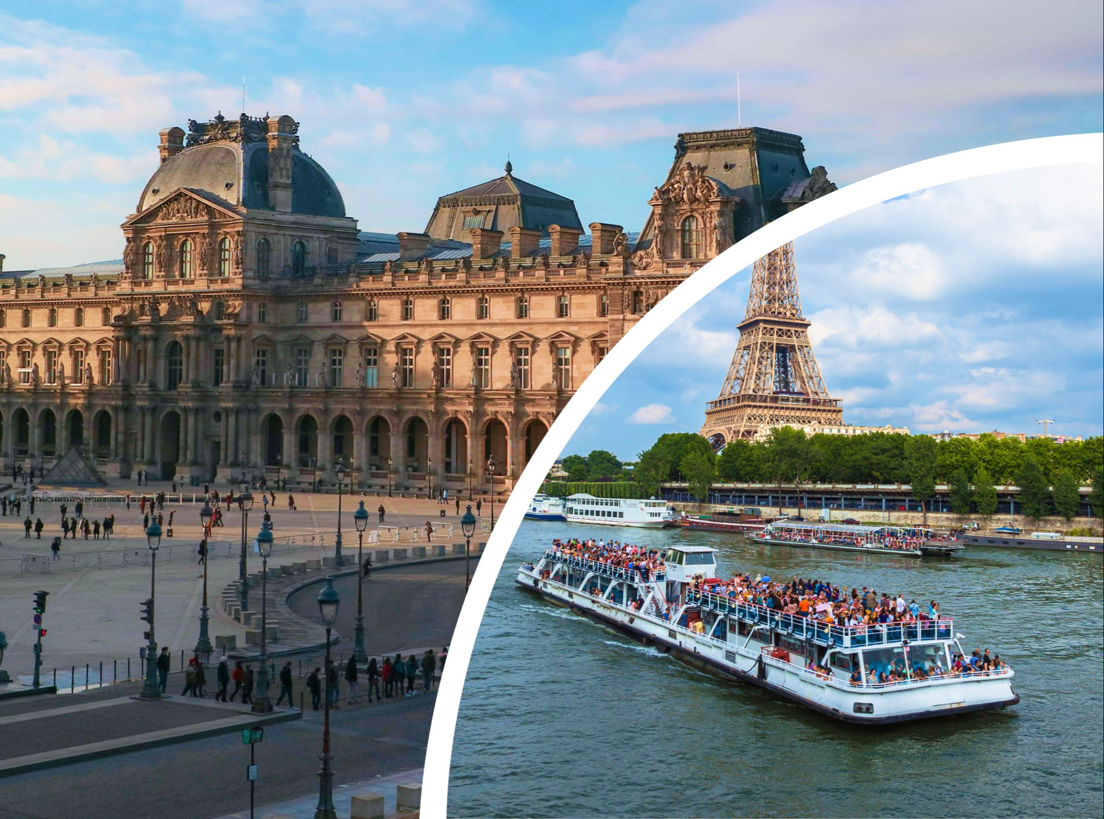 Access to the Louvre museum and the Eiffel Tower with reserved access and cruise ticket