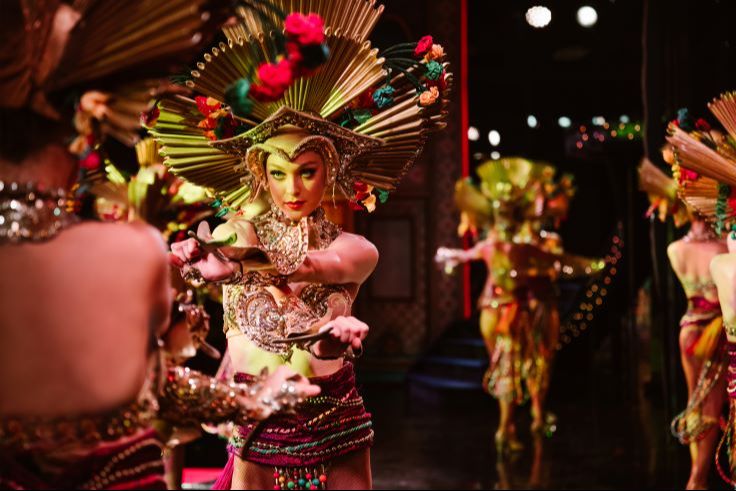 Festive environment at the Moulin Rouge